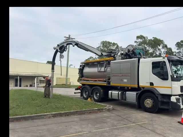 Drain clean-out and jetting with a vac truck